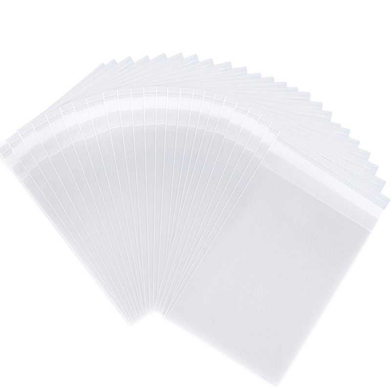 joybest 1000 Pack 5 x 7 Inch Clear Cellophane Bags Self Sealing Cello Plastic Poly Bags for Cookie Treats Candy Bakery Party Favors
